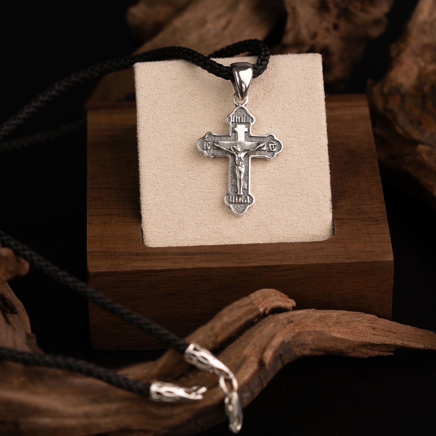Срібний хрестик з гравіюванням | Silver Cross Pendant with Engraving |5234