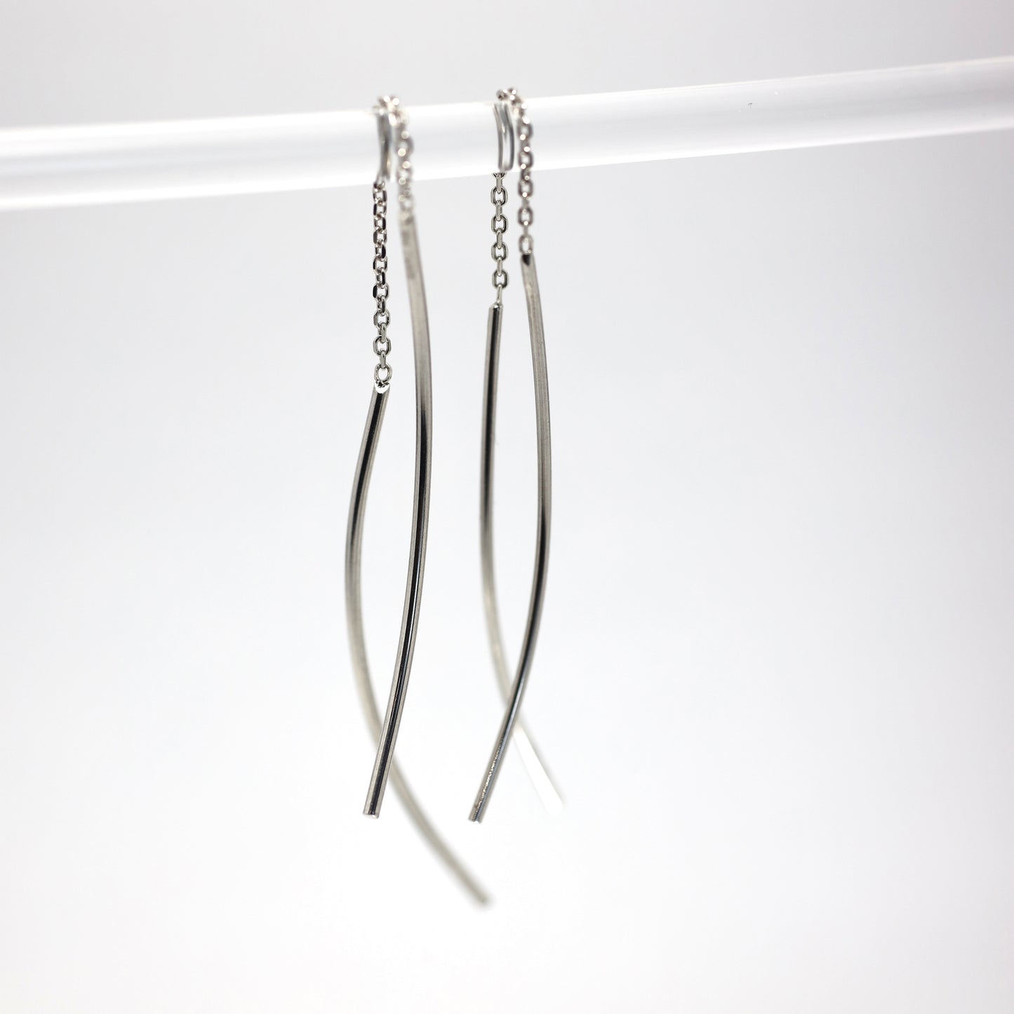 Срібні сережки-протяжки 925 • Мінімалізм | Threader Earrings | 2568