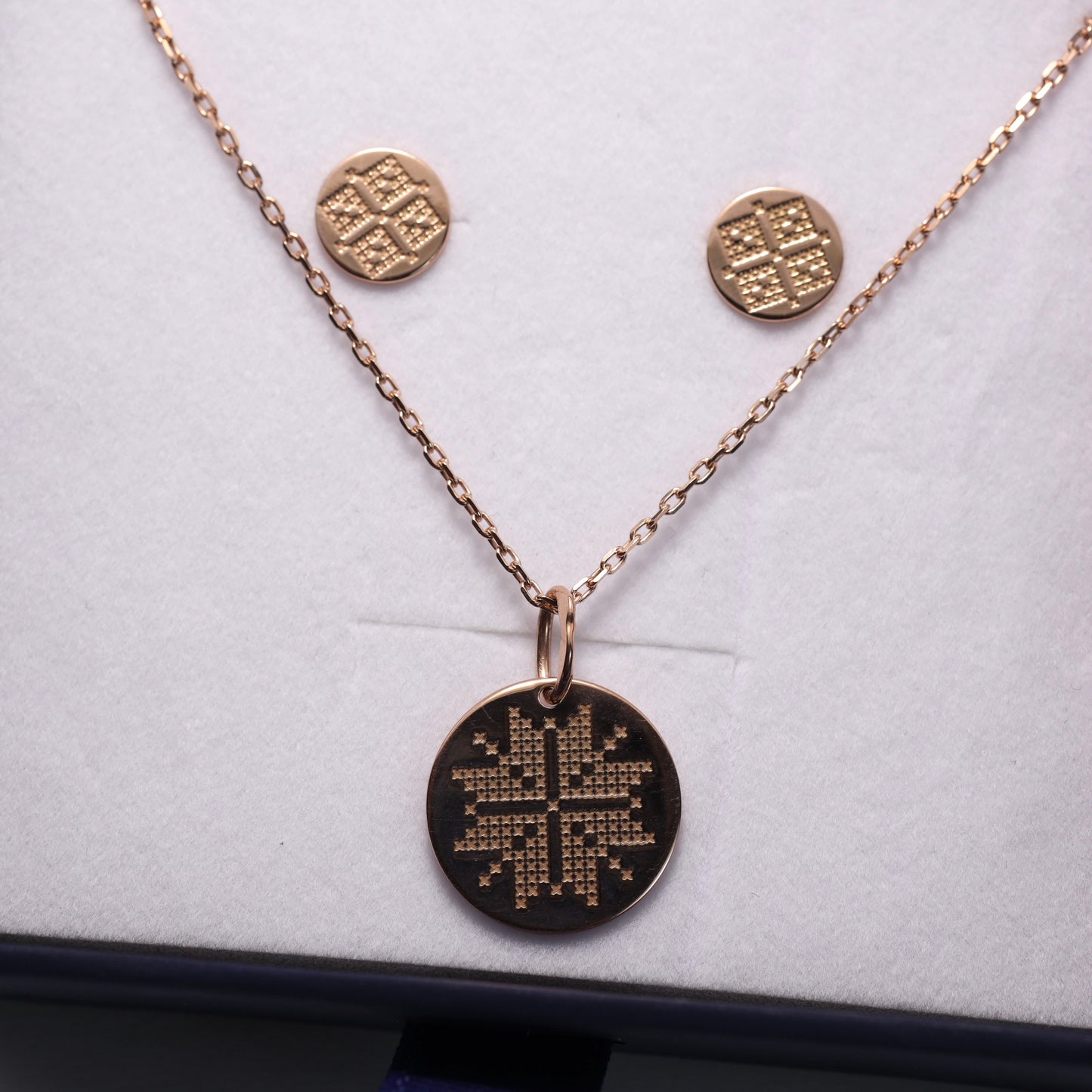 Ukrainian Embroidery Jewelry Set in Gold-Plated 925 Sterling Silver | Позолочений комплект Вишиванка зі срібла 925 проби|590