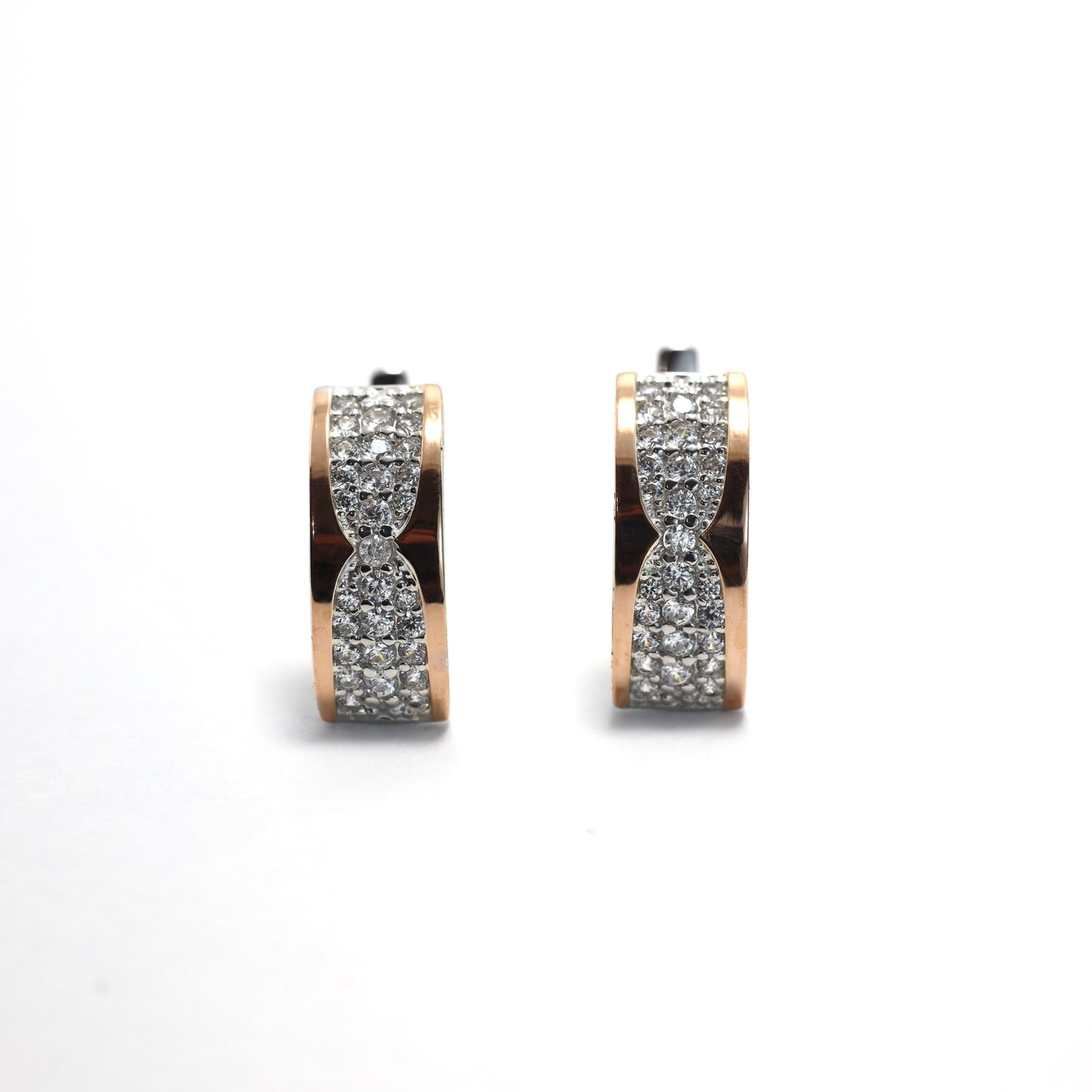 Срібні сережки з напаяною золотою пластиною 375пр/основа срібло 925пр/413