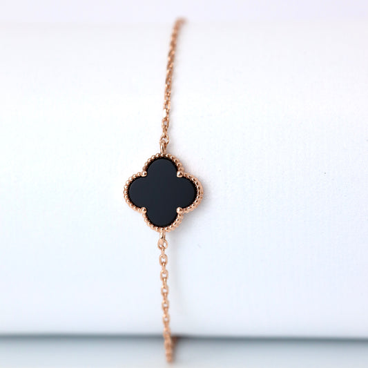 Позолочений браслет з оніксом | Gold-Plated Onyx Bracelet | 338