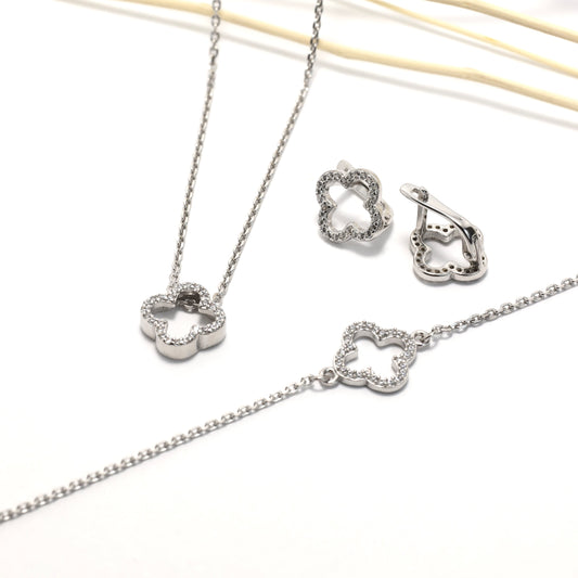Sterling Silver Zirconia Jewelry Set | Elegant Three-Piece Silver Set|
Срібний комплект прикрас з цирконієм |