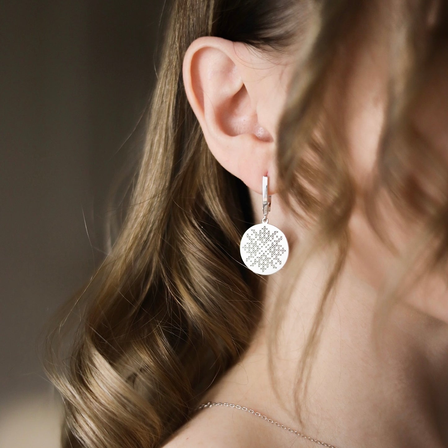 Silver Ukrainian Embroidery Earrings 925 | Срібні сережки Вишиванка|1317