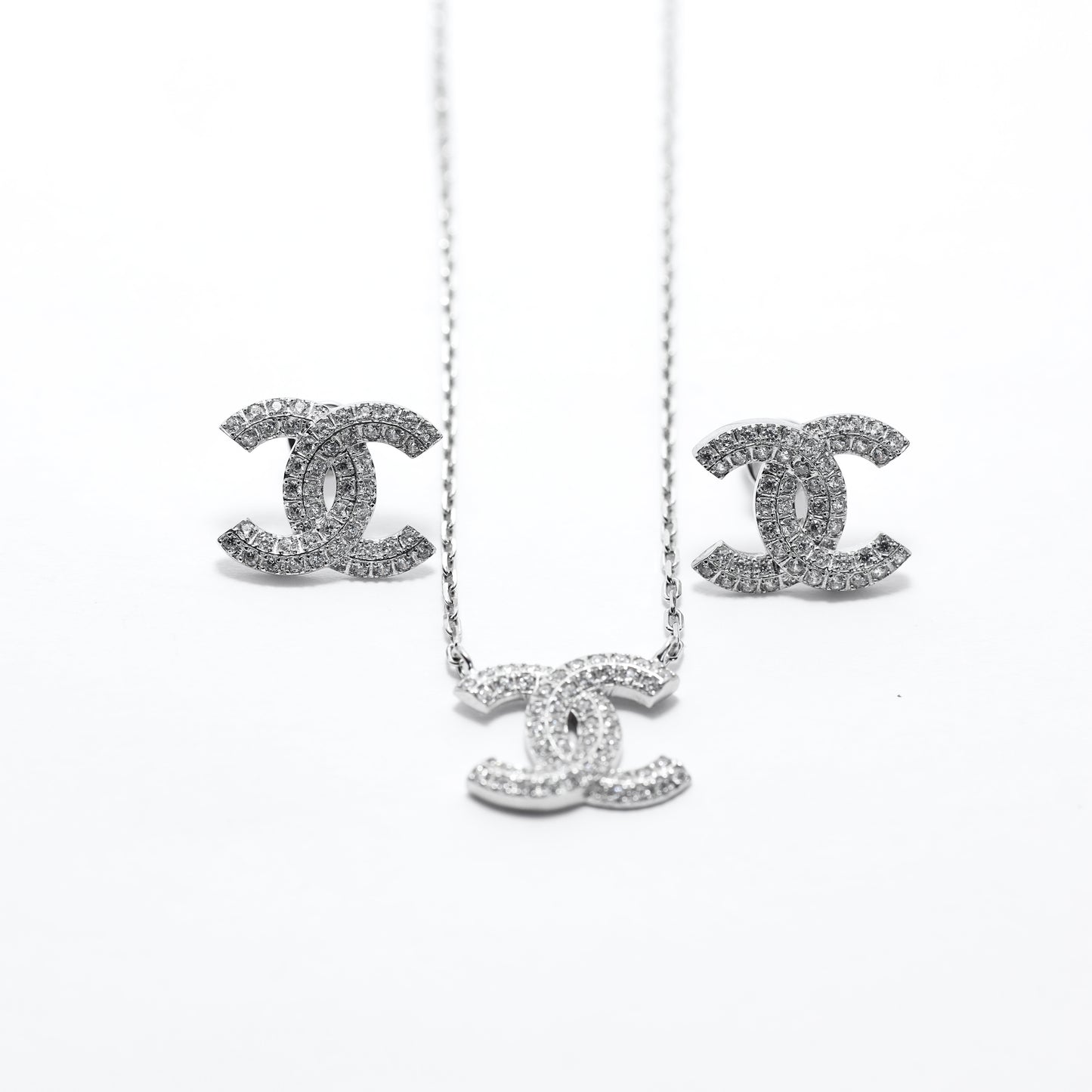 Silver Jewelry Set with Cubic Zirconia | 925 Sterling Silver Luxury Set — Срібний комплект із фіанітами|603