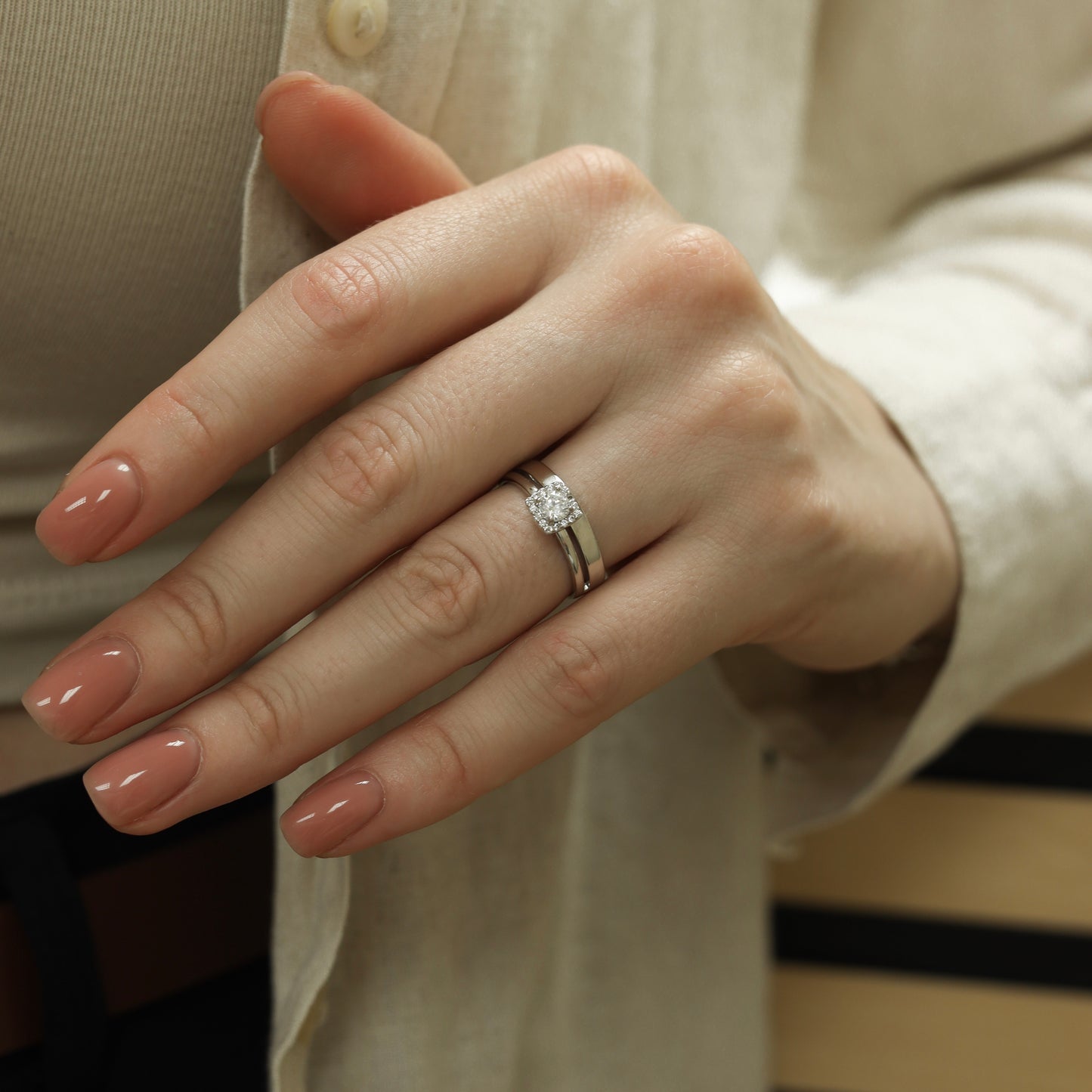 925 Sterling Silver Double Band Zirconia Ring | Срібна каблучка з фіанітами|380