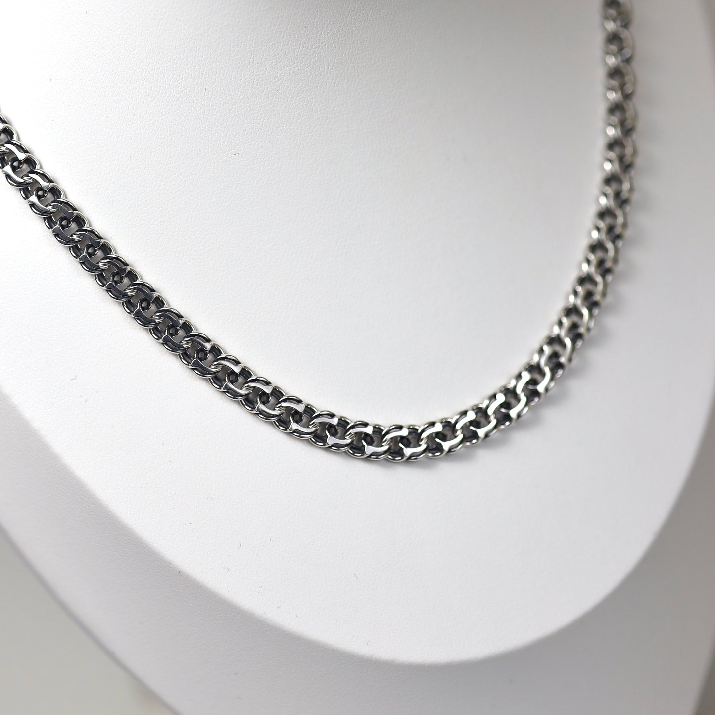 Срібний ланцюжок/плетіння потовщений Бісмарк/срібло 925пр | 1006