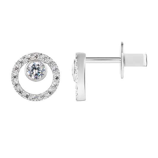 Cubic Zirconia Stud Earrings | 925 Silver Luxury Jewelry — Срібні сережки з фіанітами|40073