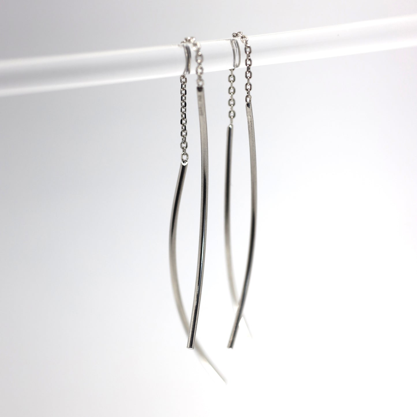 Срібні сережки-протяжки 925 • Мінімалізм | Threader Earrings | 2568