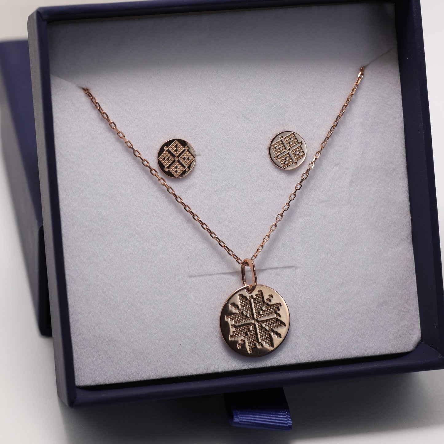 Ukrainian Embroidery Jewelry Set in Gold-Plated 925 Sterling Silver | Позолочений комплект Вишиванка зі срібла 925 проби|590