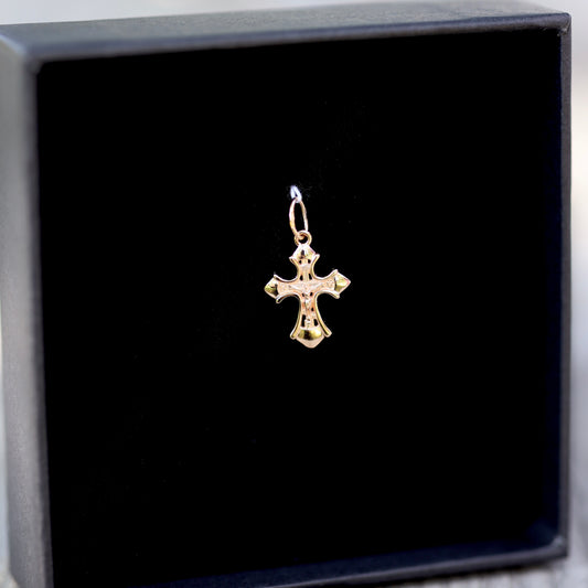 Золотий хрестик 585 проби | 14K Gold Cross Elegant Pendant| 5236