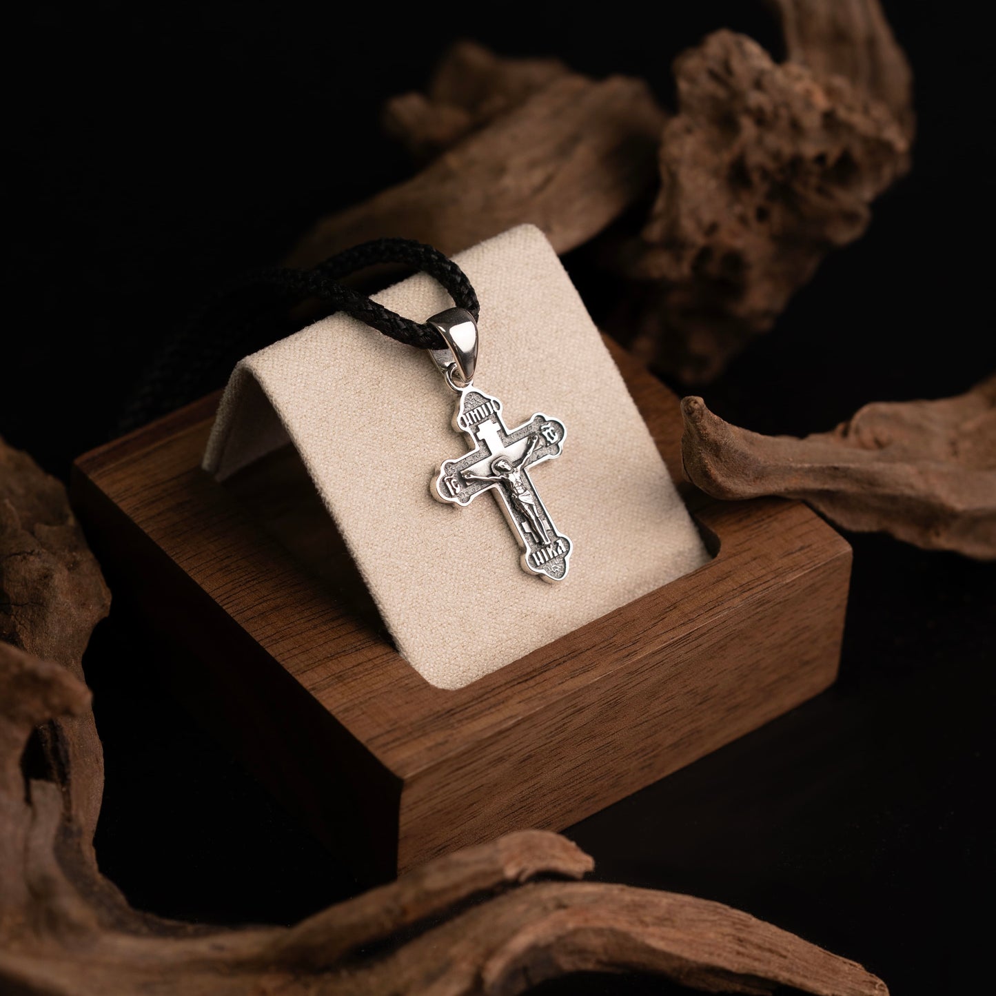 Срібний хрестик з гравіюванням | Silver Cross Pendant with Engraving |5234