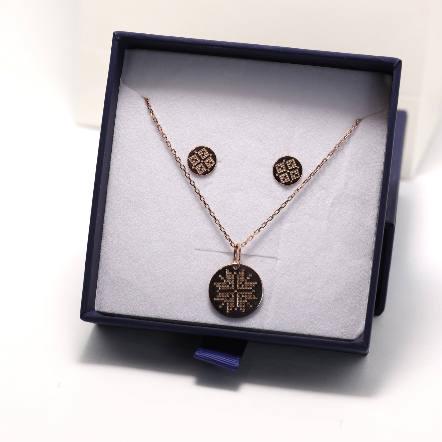 Ukrainian Embroidery Jewelry Set in Gold-Plated 925 Sterling Silver | Позолочений комплект Вишиванка зі срібла 925 проби|590
