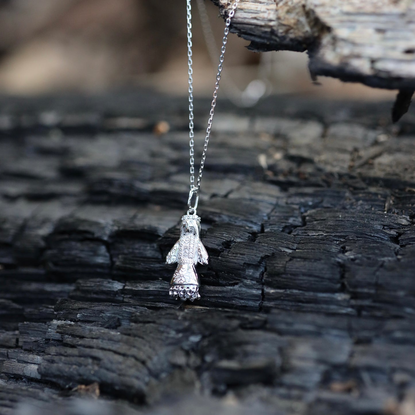 Кулон з ланцюжком Лялька Мотанка | Silver Motanka Doll Pendant with Chain Silver 925