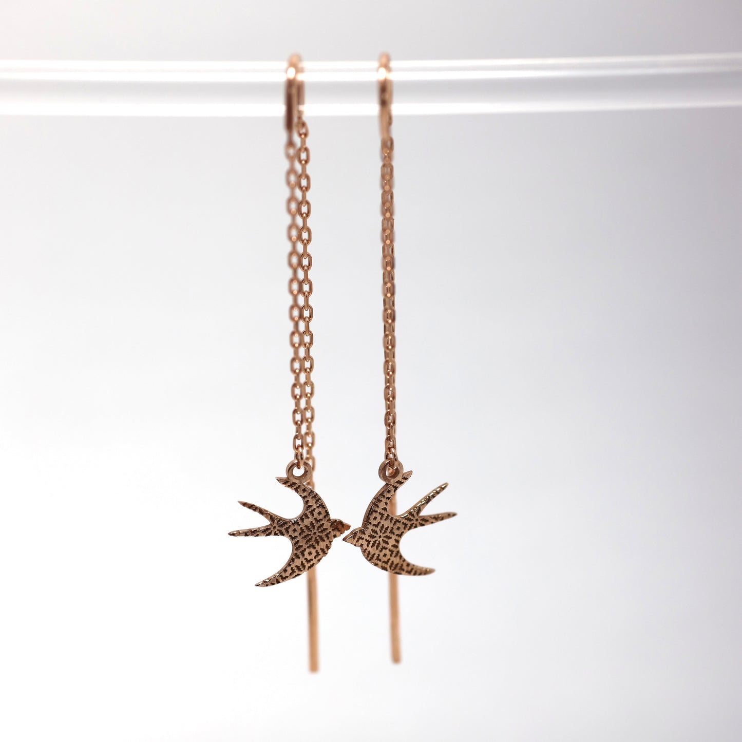 Позолочені срібні сережки Ластівка 925 | Gold Plated Sterling Silver Earrings 925 Silver | Довгі жіночі сережки | Long Dangle Earrings | Ukraine Jewelry 534