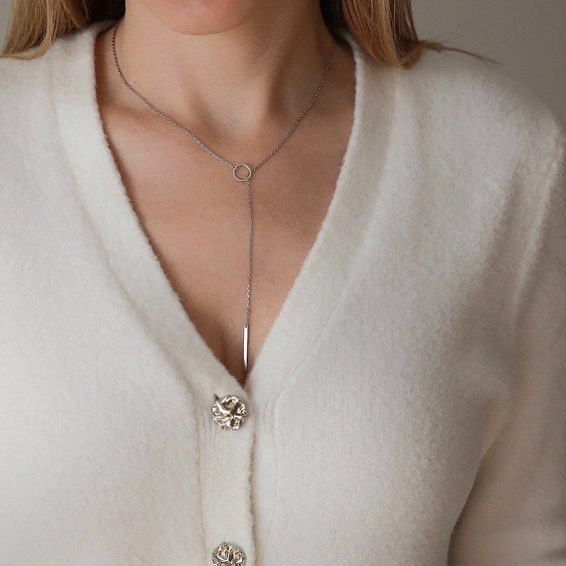 Срібне подовжене кольє 925 • Мінімалізм | Sterling Silver Necklace