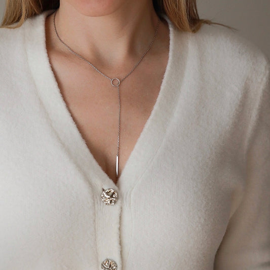 Срібне подовжене кольє 925 • Мінімалізм | Sterling Silver Necklace