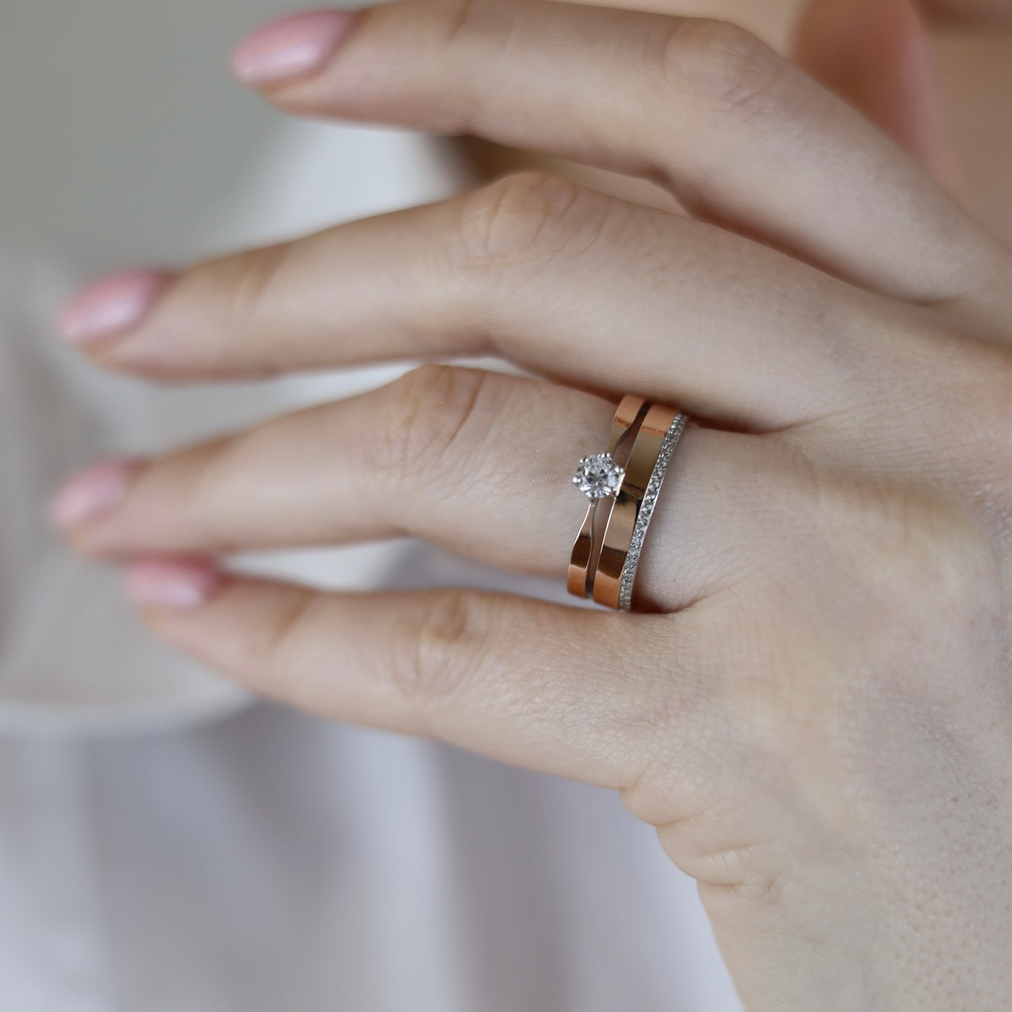 Silver Ring with Gold Plate & Zirconia|Срібна каблучка з золотою пластиною та фіанітами|291