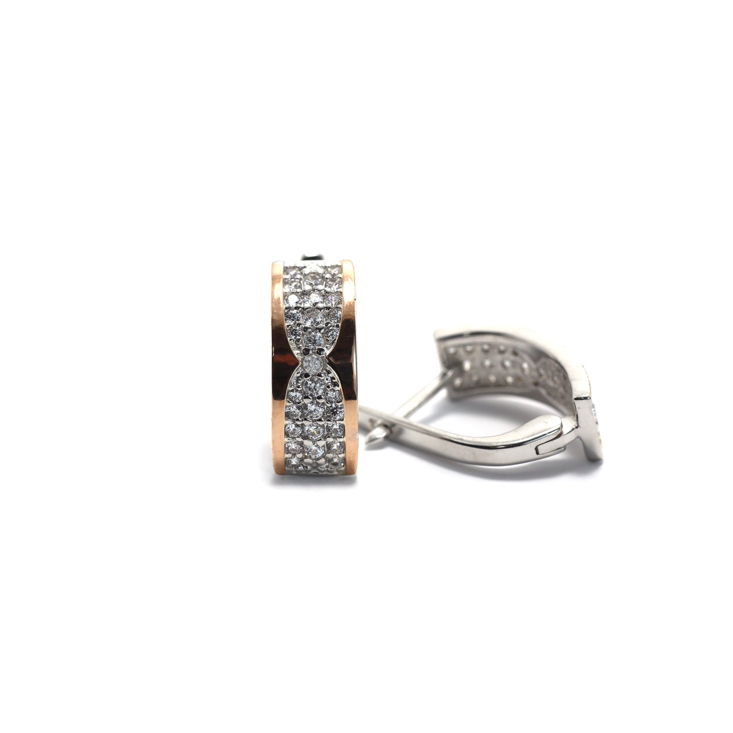 Срібні сережки з напаяною золотою пластиною 375пр/основа срібло 925пр/413