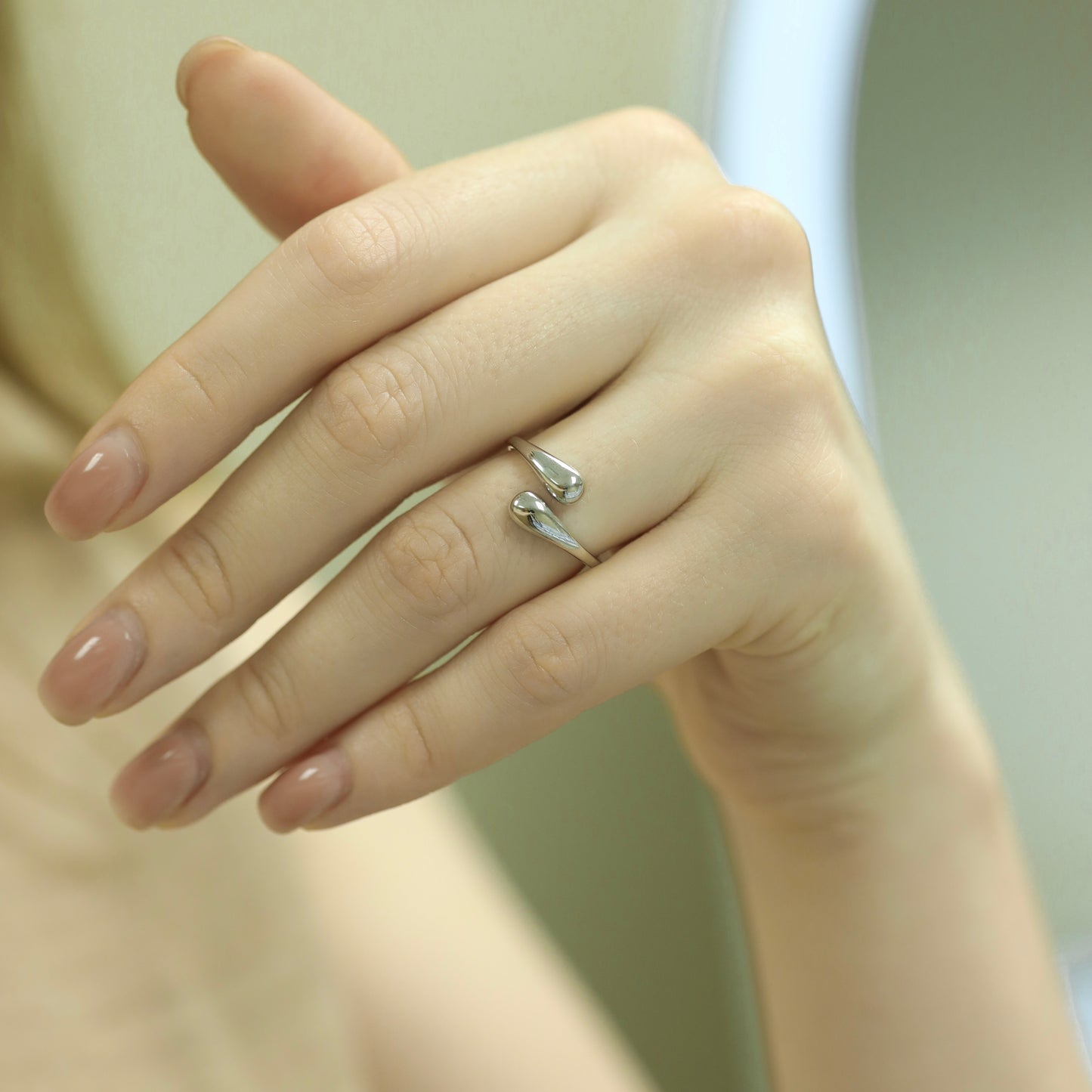 925 Sterling Silver Teardrop Ring w | Срібна каблучка Крапелька | 921
