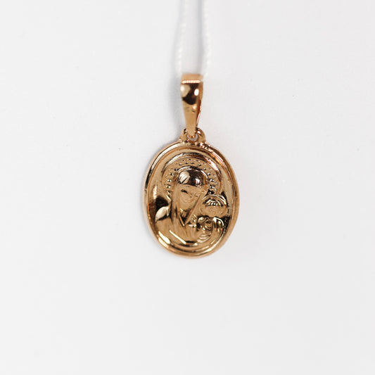 Золотий кулон-ікона 585 Богородиця | Gold Virgin Mary Religious Pendant 14k