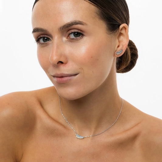 Срібний комплект/кольє/сережки каффи/срібло 925пр/6439