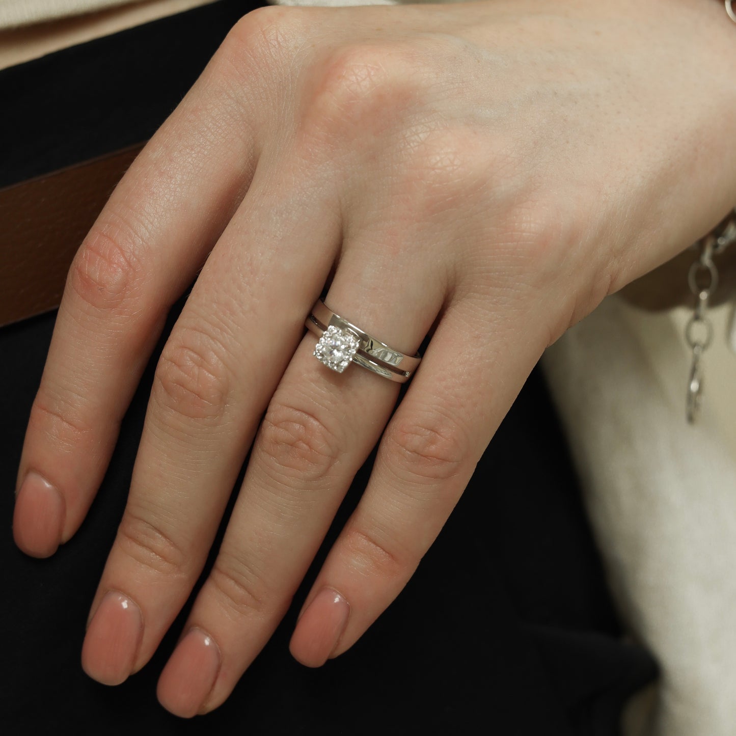 925 Sterling Silver Double Band Zirconia Ring | Срібна каблучка з фіанітами|380