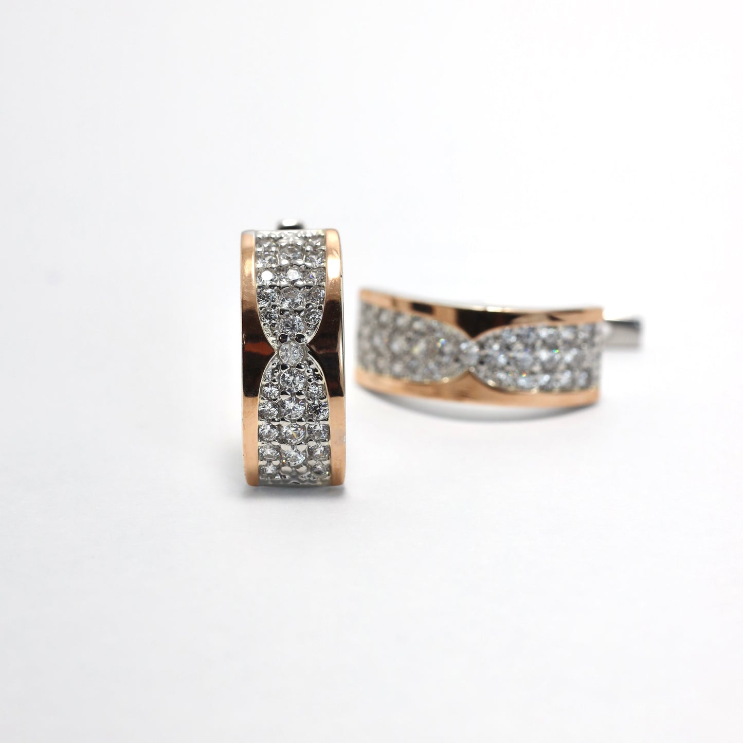 Срібні сережки з напаяною золотою пластиною 375пр/основа срібло 925пр/413