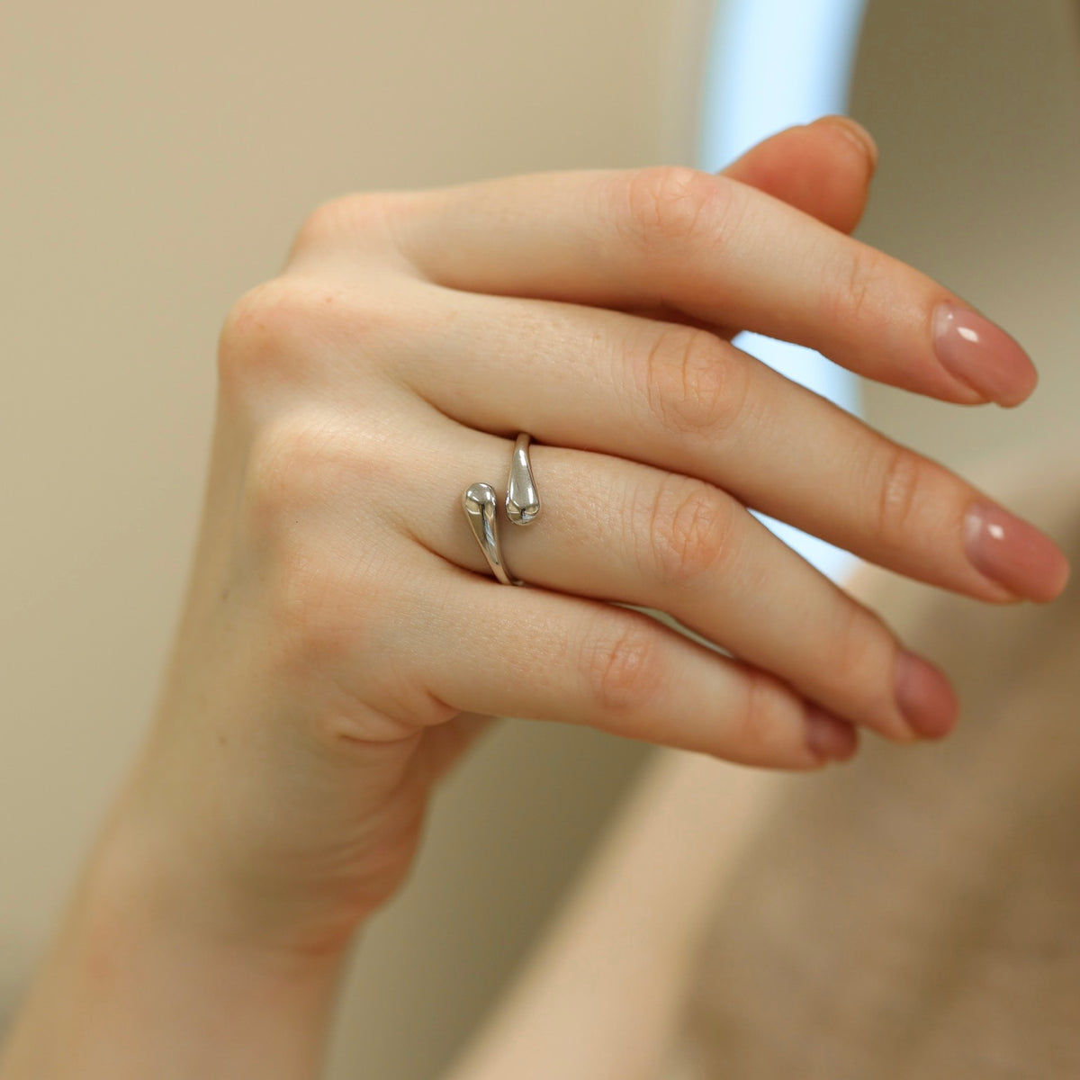 925 Sterling Silver Teardrop Ring w | Срібна каблучка Крапелька | 921