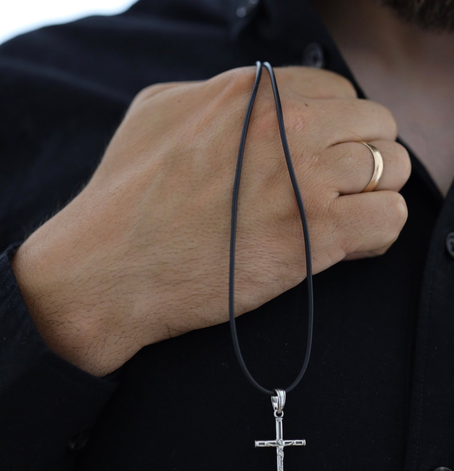 Шнурок з срібною застібкою/срібло 925пр.