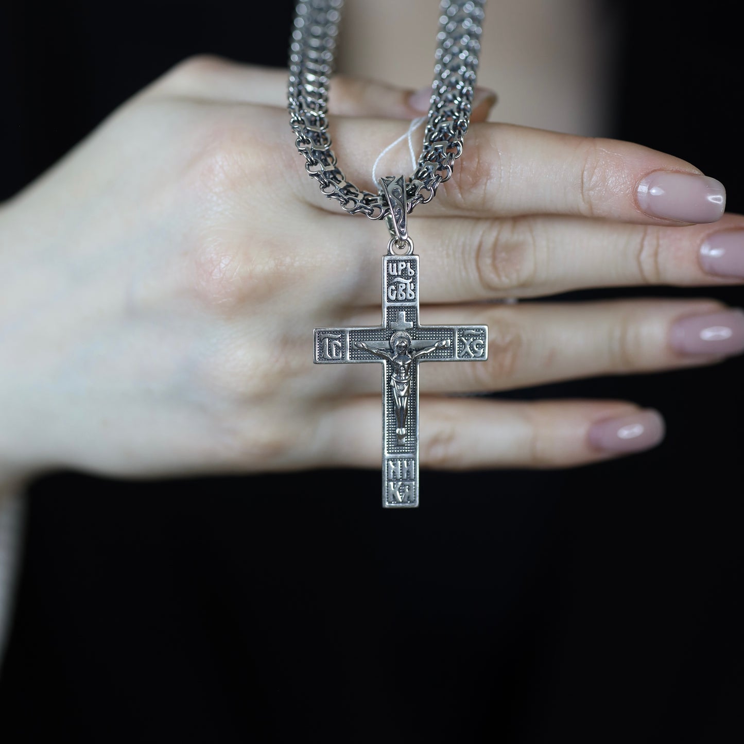 Massive Engraved Cross Pendant |Luxury Jewelry|Срібний масивний хрестик з різьбленням|5158