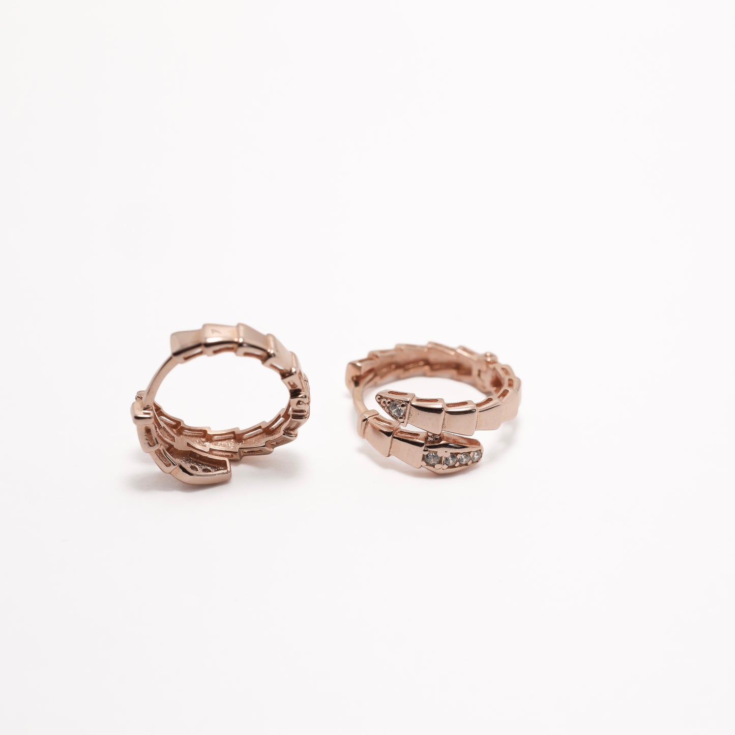 Gold-Plated Sterling Silver Huggie Hoop Earrings with Zirconia | Позолочені срібні сережки Конго з цирконієм|529