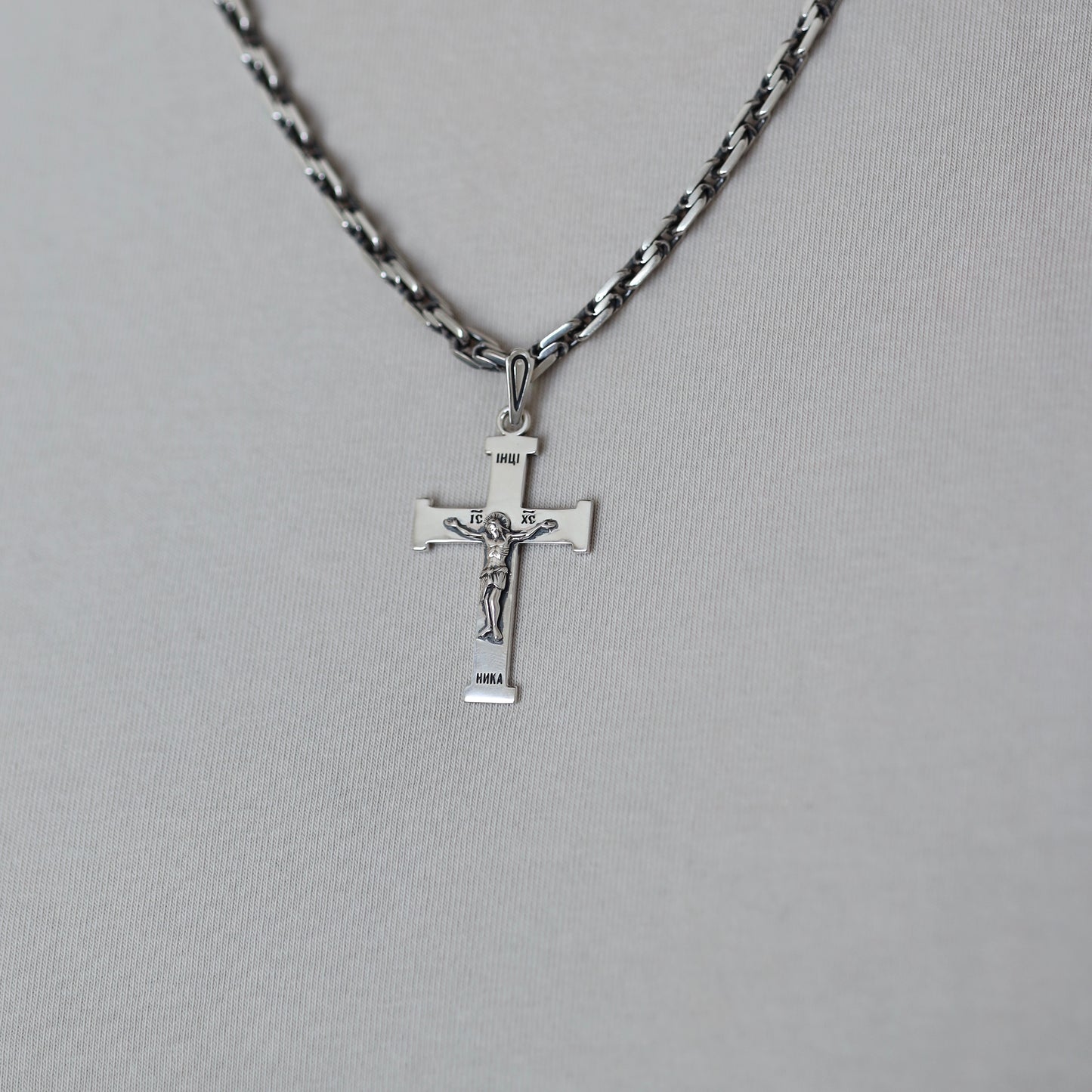 Срібний хрестик/з Розпʼяттям/широкий/срібло 925пр/5210