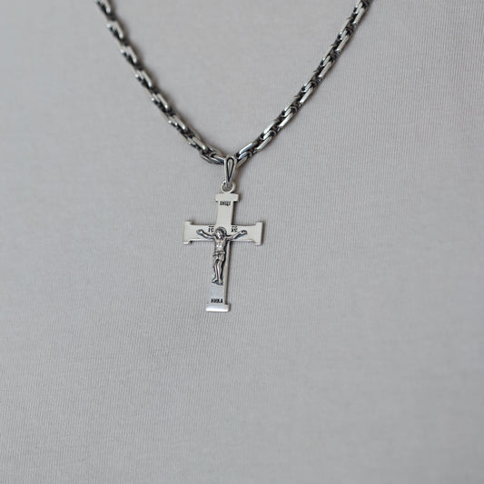 Срібний хрестик/з Розпʼяттям/широкий/срібло 925пр/5210