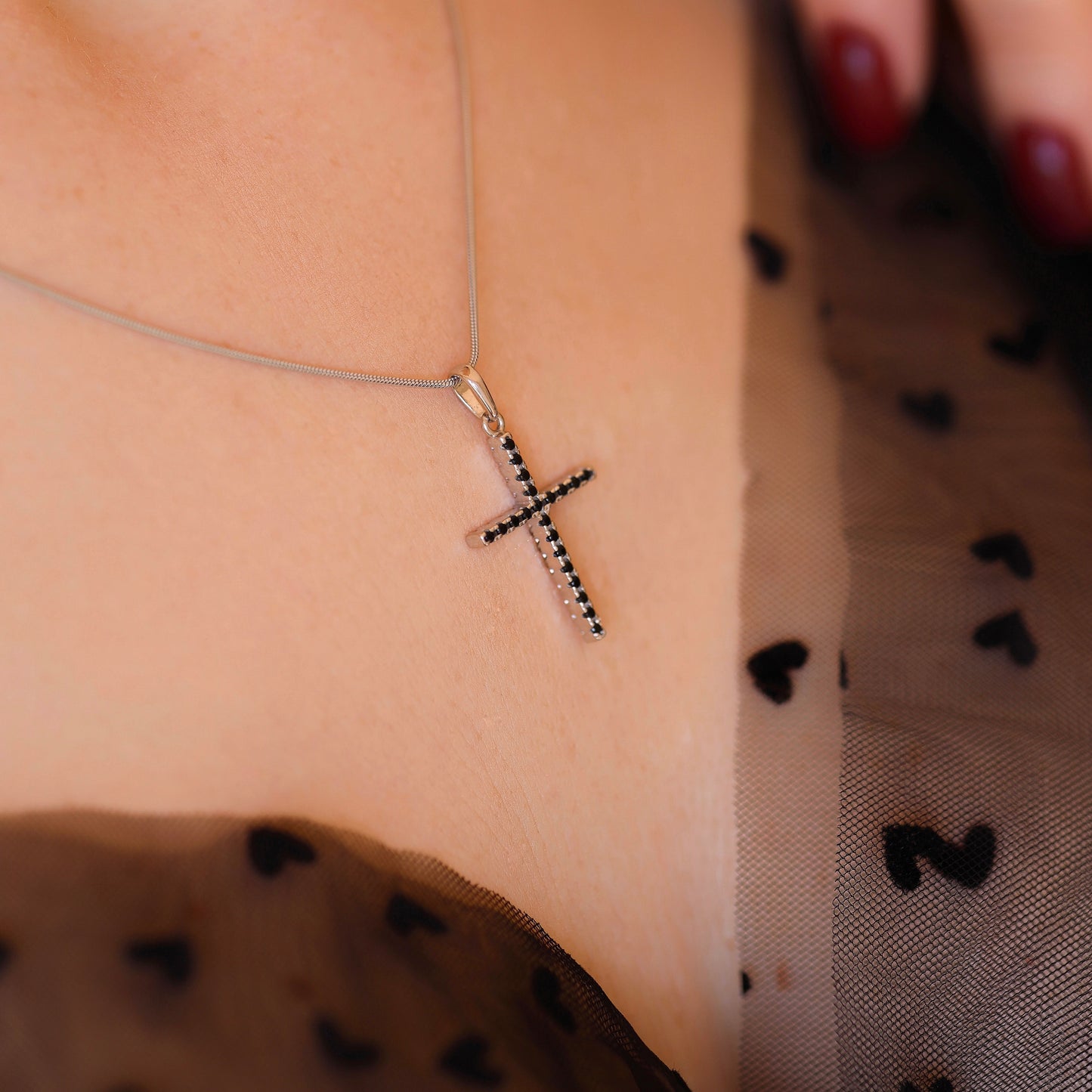 Срібний двосторонній хрестик/срібло 925пр.