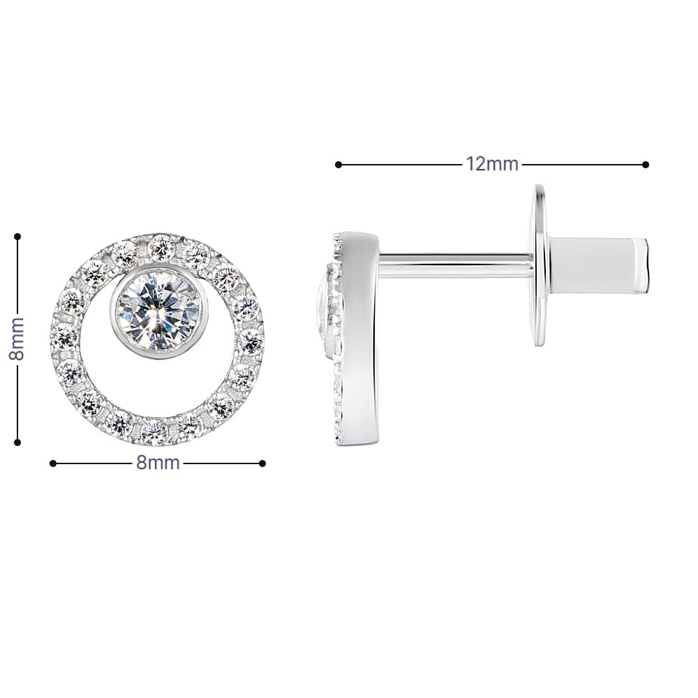 Cubic Zirconia Stud Earrings | 925 Silver Luxury Jewelry — Срібні сережки з фіанітами|40073