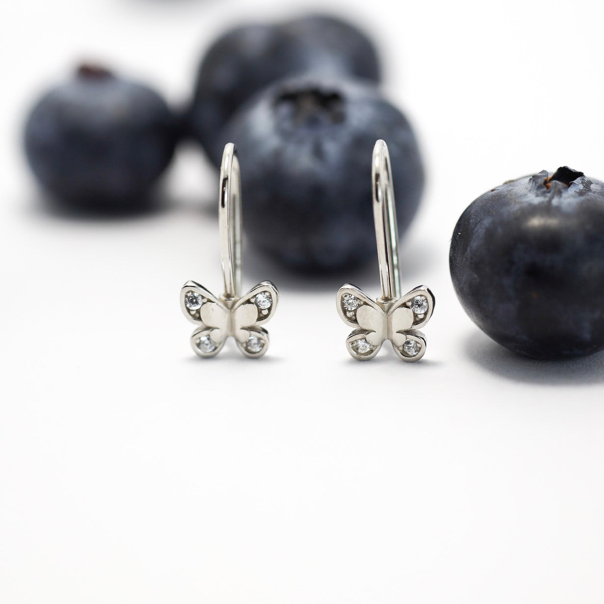 Silver Butterfly Earrings 925 | Дитячі срібні сережки Метелик|452