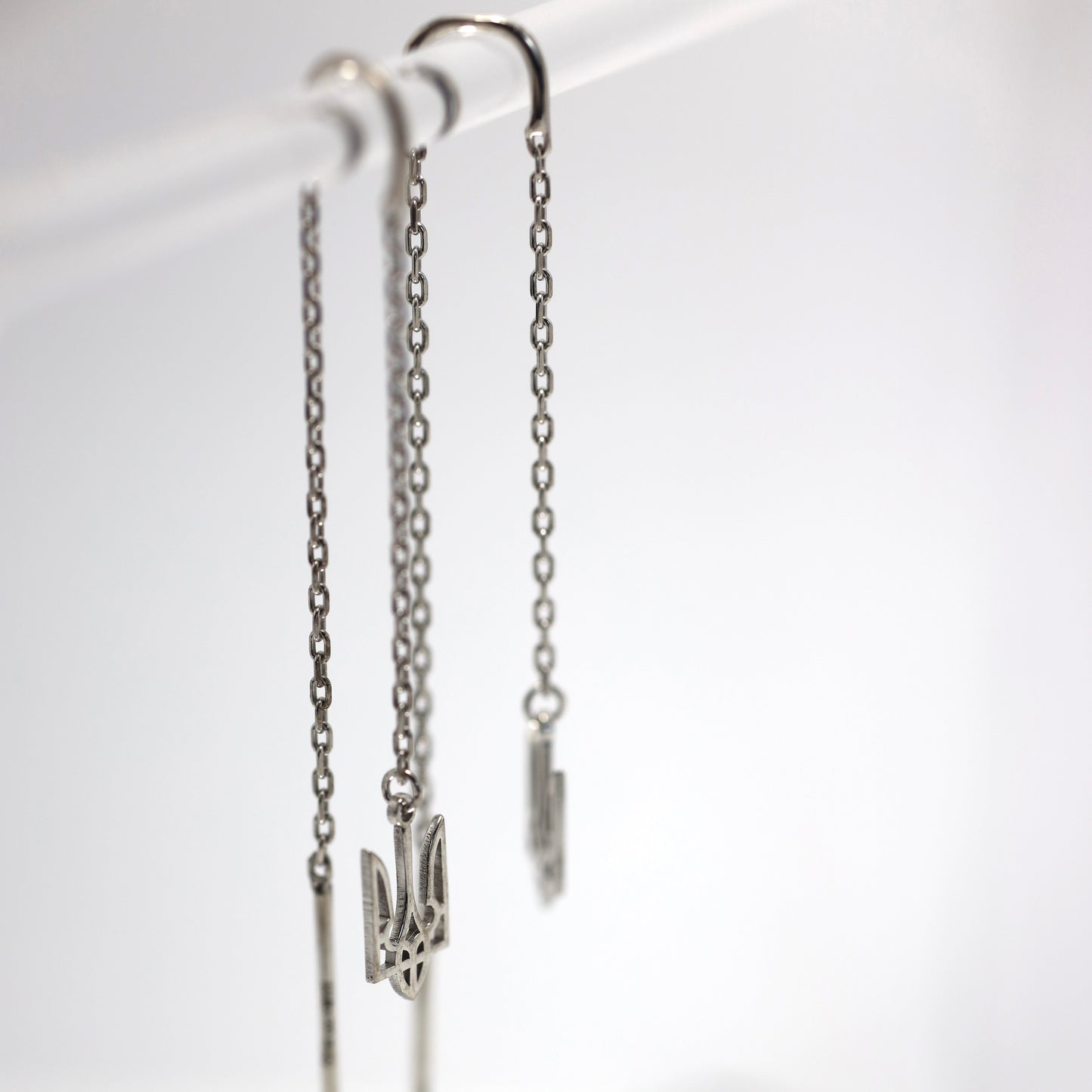 Срібні сережки протяжки/тризуб/срібло 925пр./311