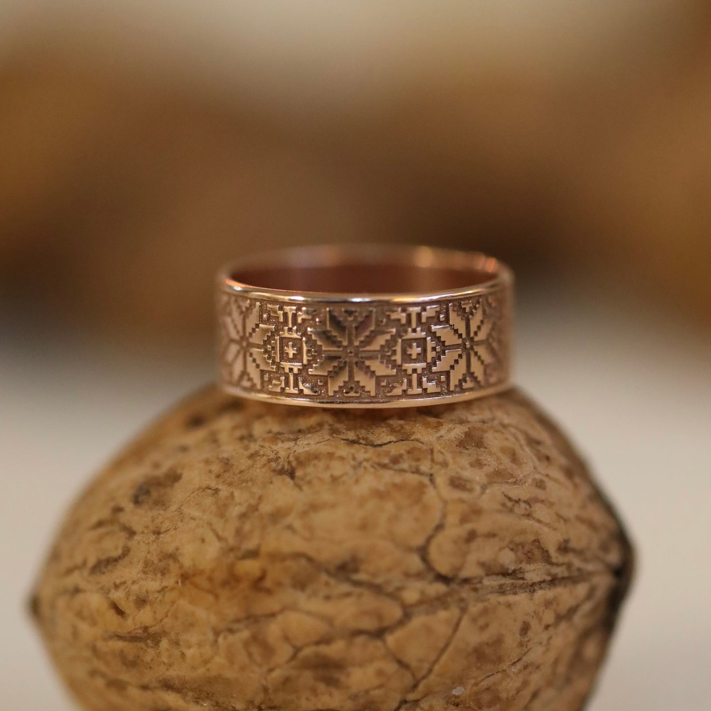 Срібний комплект Вишиванка з позолотою 585 | Silver 925 Gold Plated Jewelry Set | Сережки + Каблучка | Ukrainian Jewelry