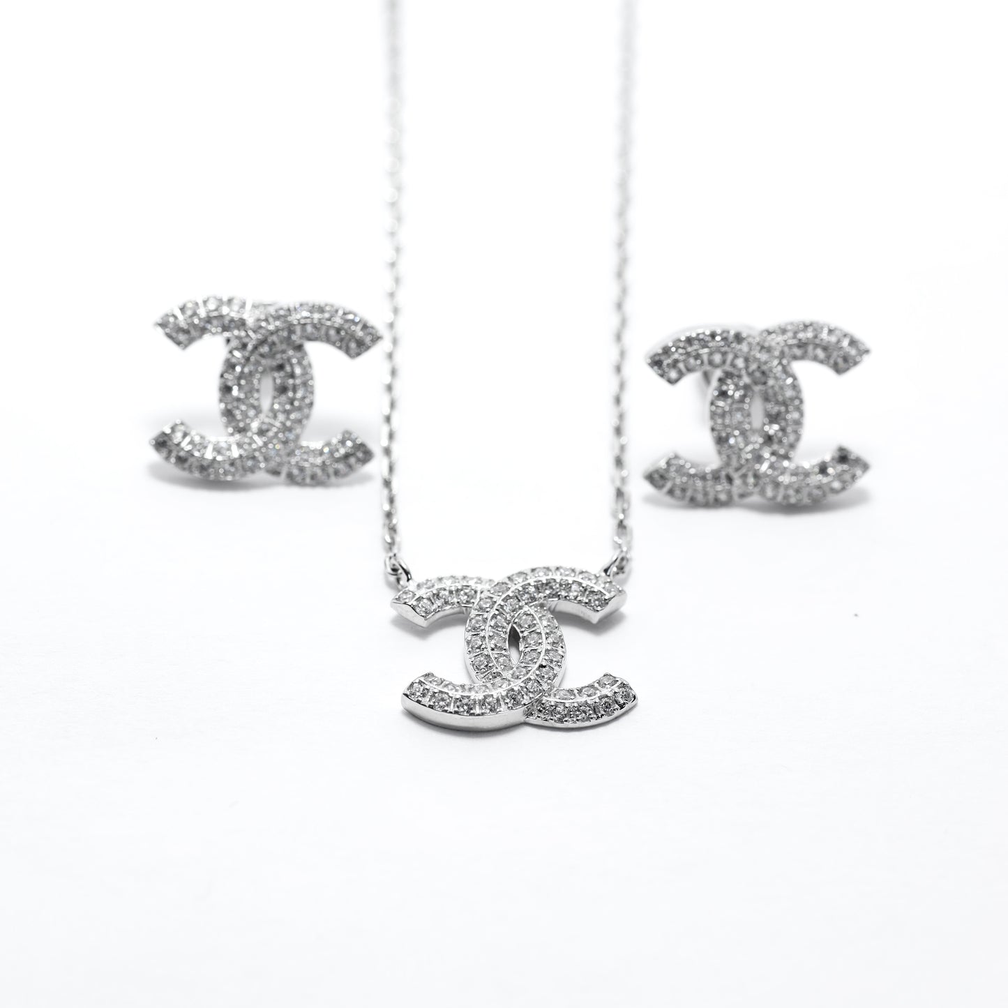 Silver Jewelry Set with Cubic Zirconia | 925 Sterling Silver Luxury Set — Срібний комплект із фіанітами|603
