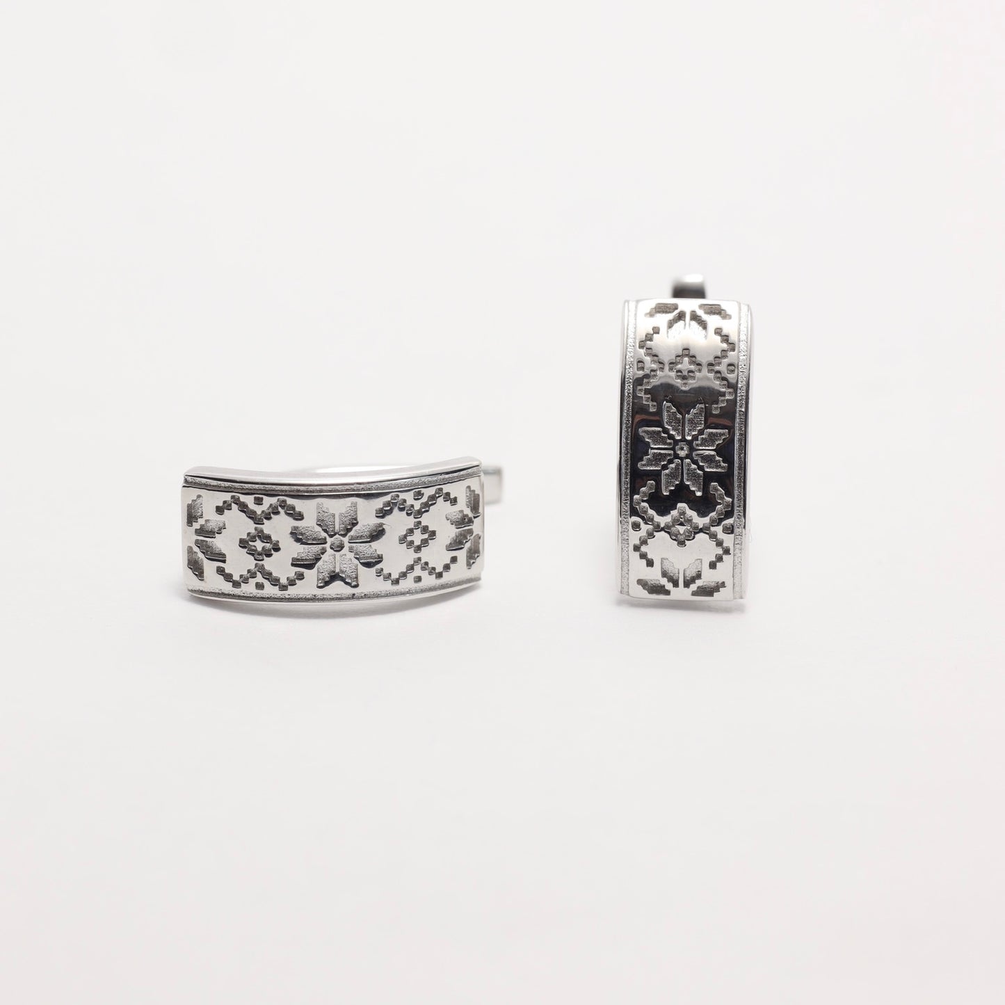 Silver Vyshyvanka Earrings | Срібні сережки Вишиванка | 583