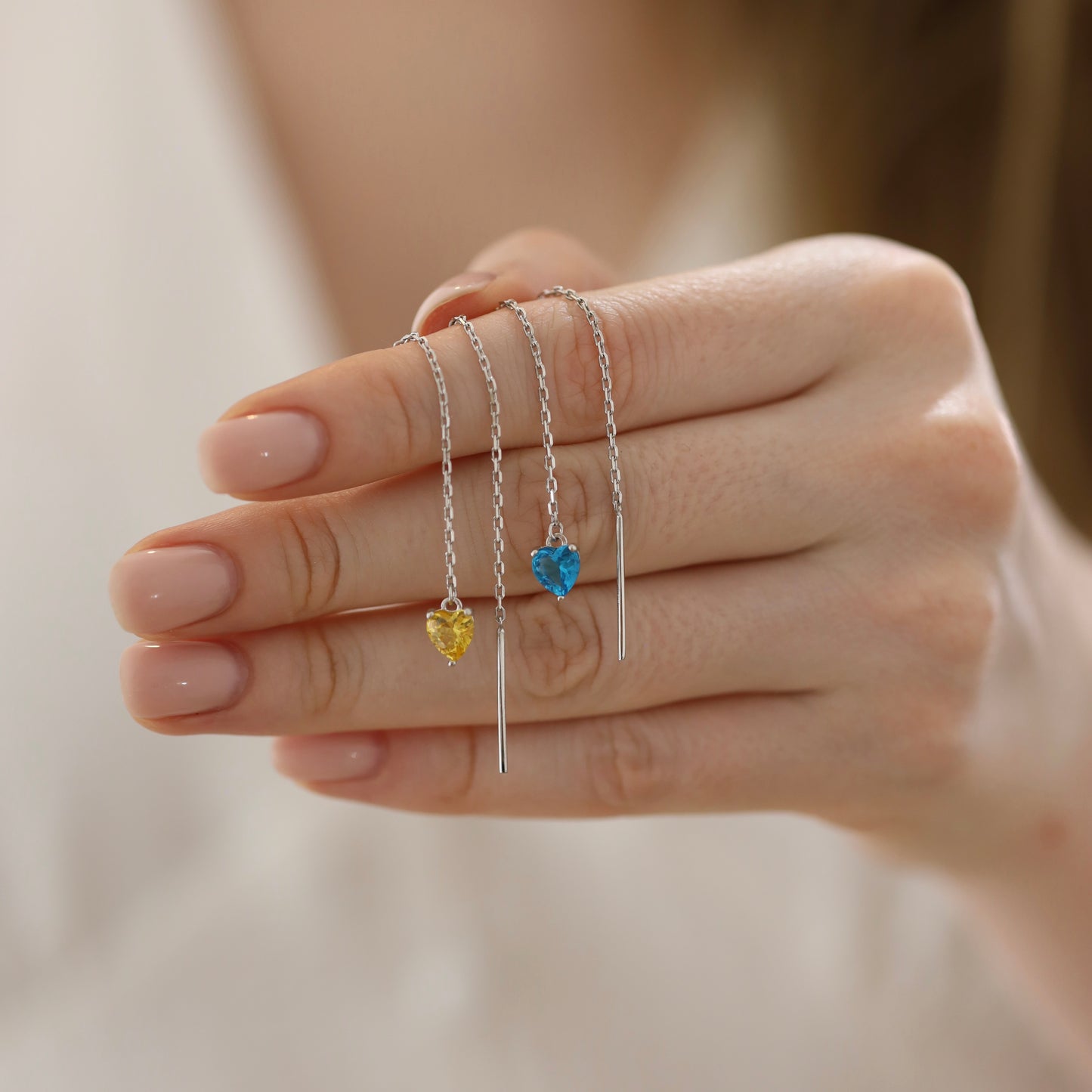 Срібні сережки протяжки/з фіанітами/срібло 925пр/352