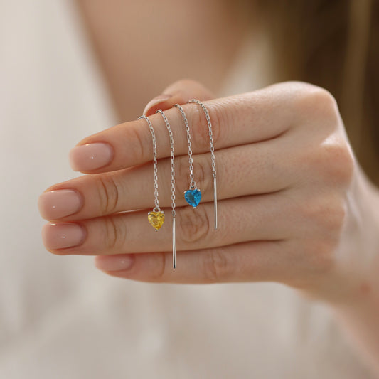 Срібні сережки протяжки/з фіанітами/срібло 925пр/352