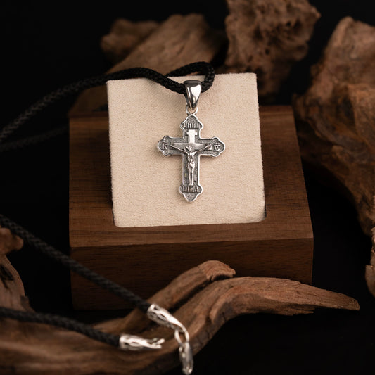 Срібний хрестик з гравіюванням | Silver Cross Pendant with Engraving |5234