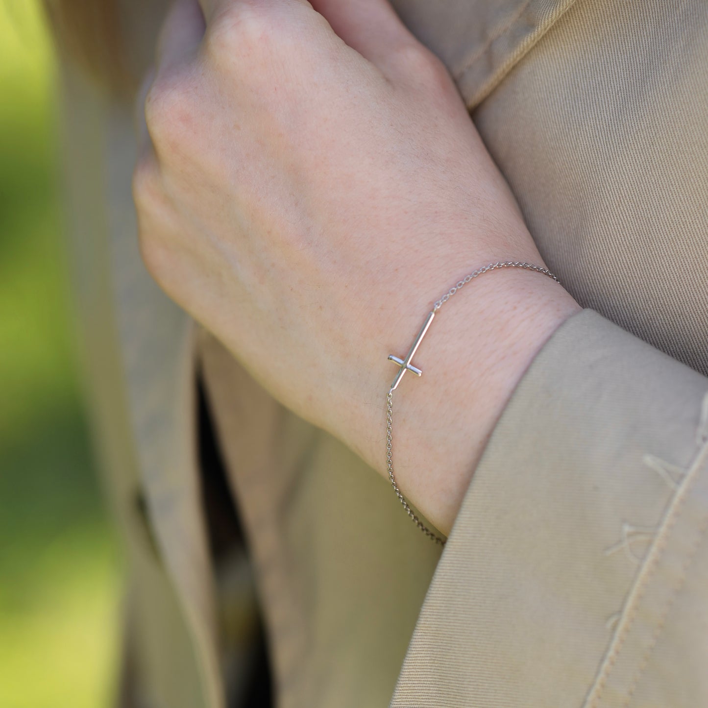 Срібний браслет з хрестиком 925 | Silver Cross Bracelet |2081