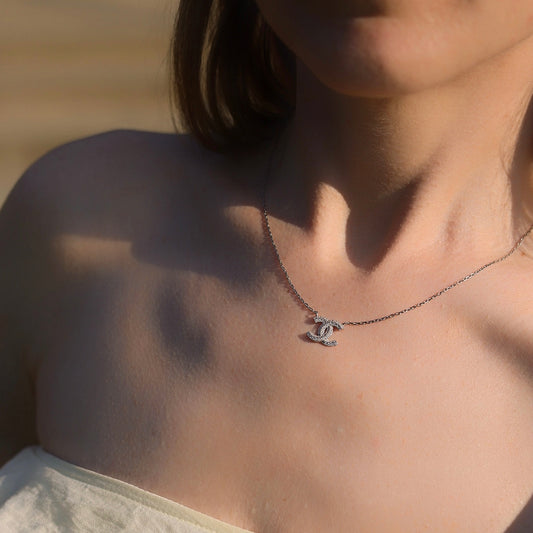 Silver Necklace with Cubic Zirconia Pendant | Срібне кольє з підвіскою та фіанітами |603