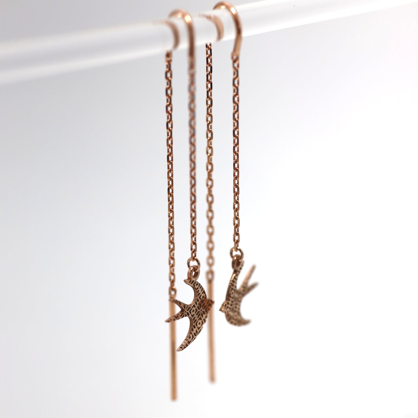 Позолочені срібні сережки Ластівка 925 | Gold Plated Sterling Silver Earrings 925 Silver | Довгі жіночі сережки | Long Dangle Earrings | Ukraine Jewelry 534