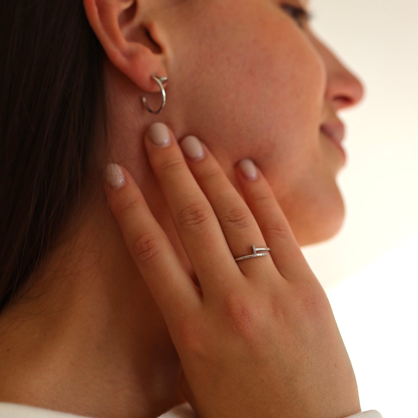 Срібна каблучка у формі цвяшка/срібло 925пр