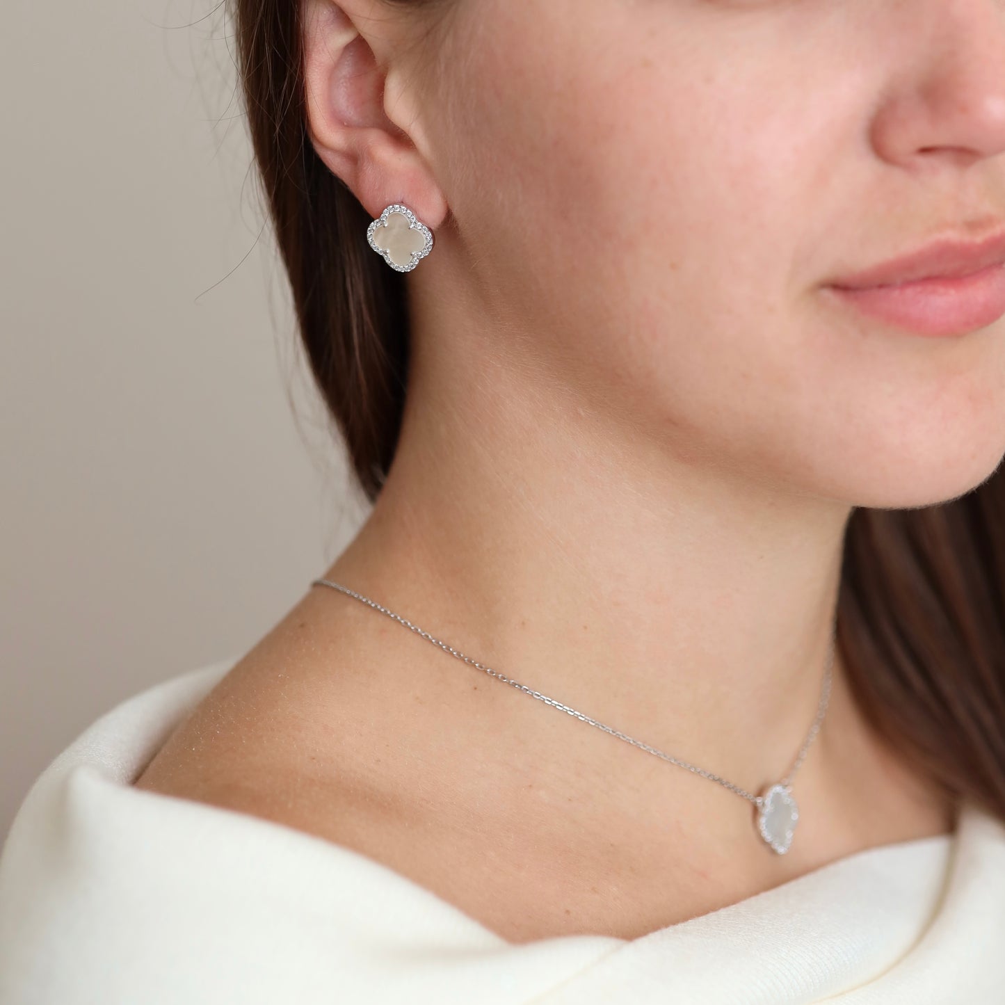 Срібний комплект прикрас/Перламутр/срібло 925пр/550