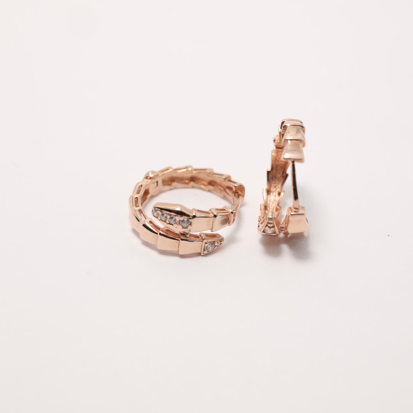 Gold-Plated Sterling Silver Huggie Hoop Earrings with Zirconia | Позолочені срібні сережки Конго з цирконієм|529