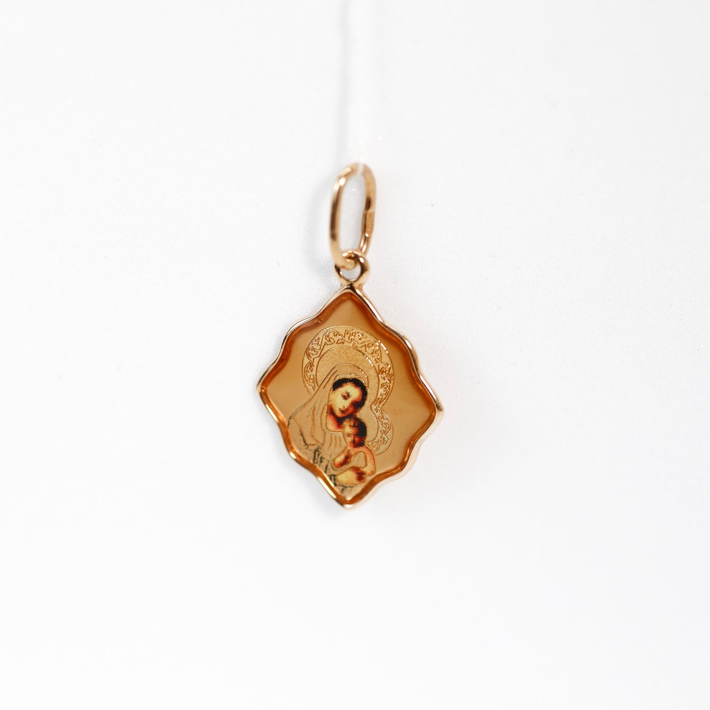 Золотий кулон-ікона Богородиця 585 | Gold Virgin Mary Religious Pendant 14k